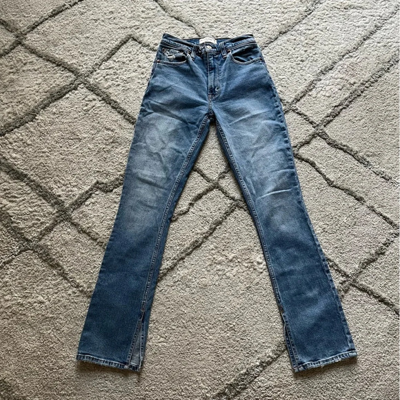 Abercrombie and Fitch skinny jeans high rise inner hem slits 25 / 0 - Picture 1 of 7